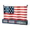Glitzhome&#xAE; 14&#x22; Metal Patriotic America flag with Wooden Base Table D&#xE9;cor